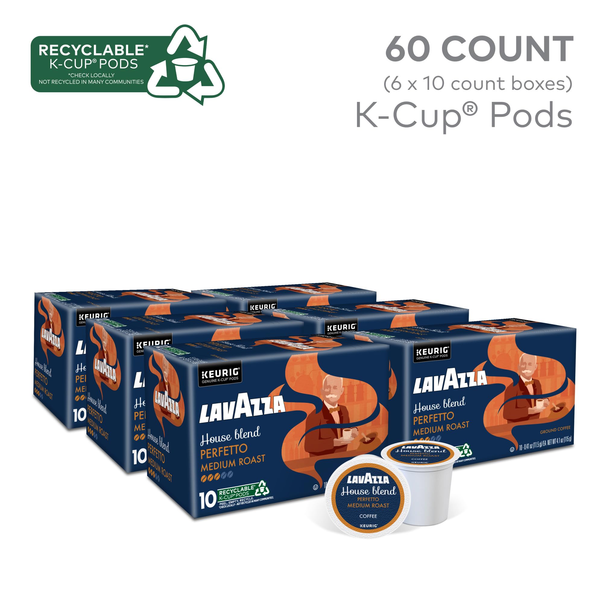 Lavazza Perfetto pods in a six-pack box for easy single-serve brewing.