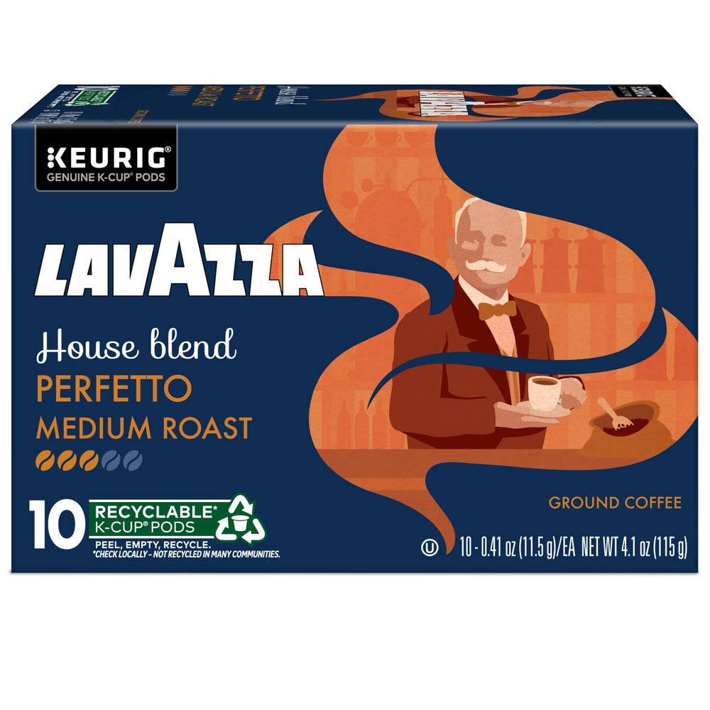Kosher-certified Lavazza Perfetto packaging and pod.