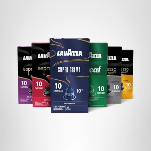Lavazza individual capsules ready for quick, convenient espresso at home.