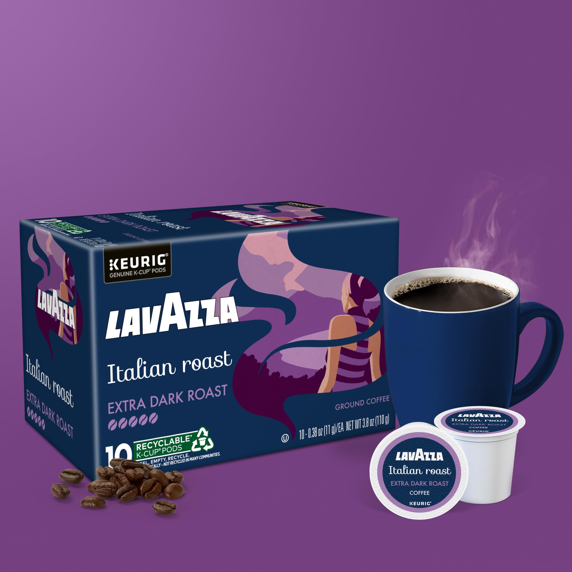 Lavazza Italian Roast full-bodied flavor captured in a warm cup.