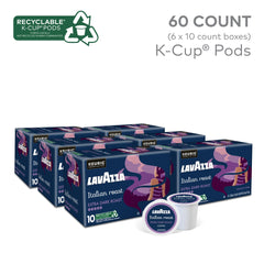 Lavazza Italian Roast packaging closeup showing premium Arabica quality.