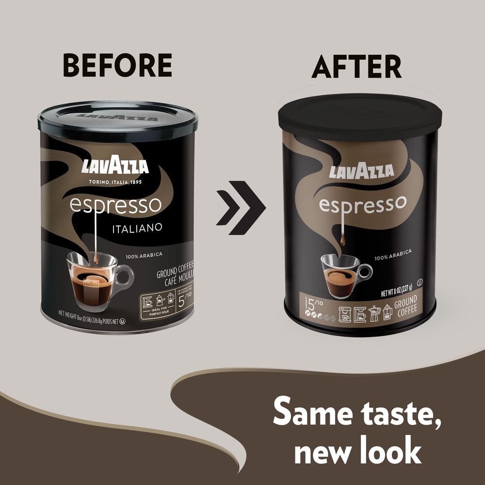 Lavazza Pack of 6 tins displayed for convenient home brewing.
