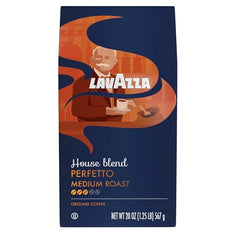 Lavazza Perfetto bag back shows roast details and flavor notes