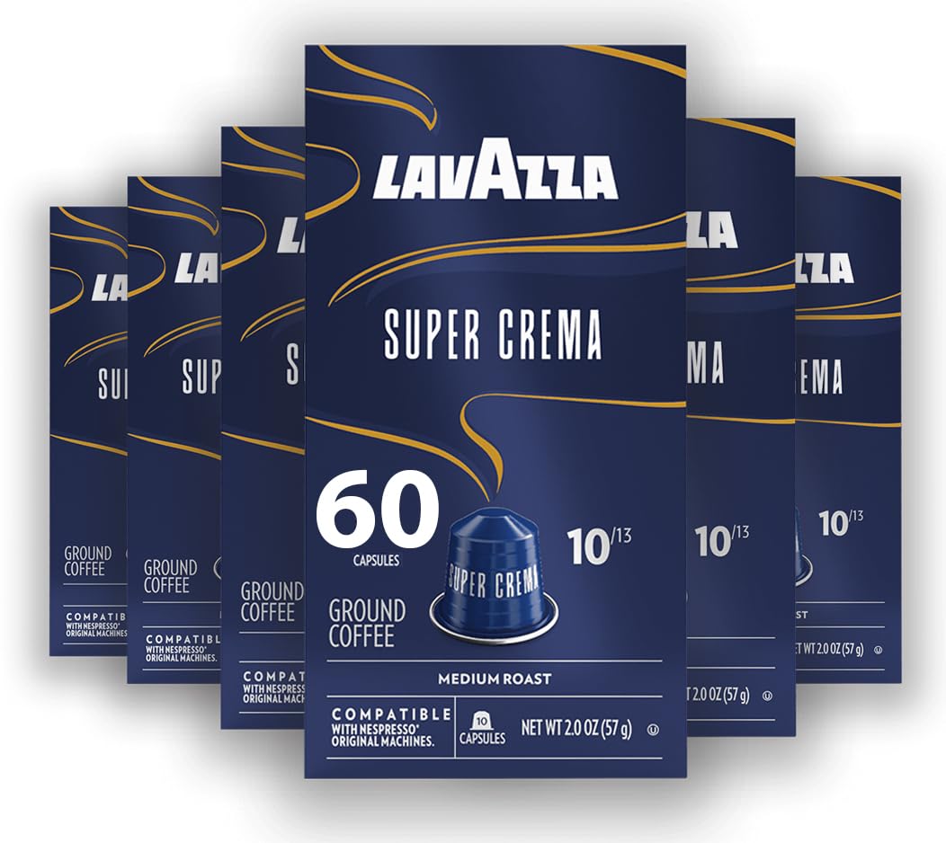 Lavazza Super Crema capsules pack close-up for rich crema at home