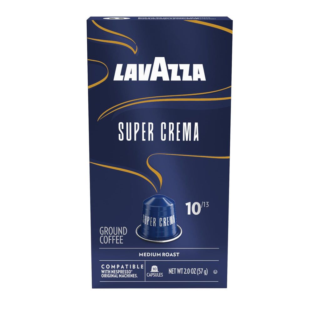Lavazza Super Crema capsules pack for Nespresso Original machines, ready to brew