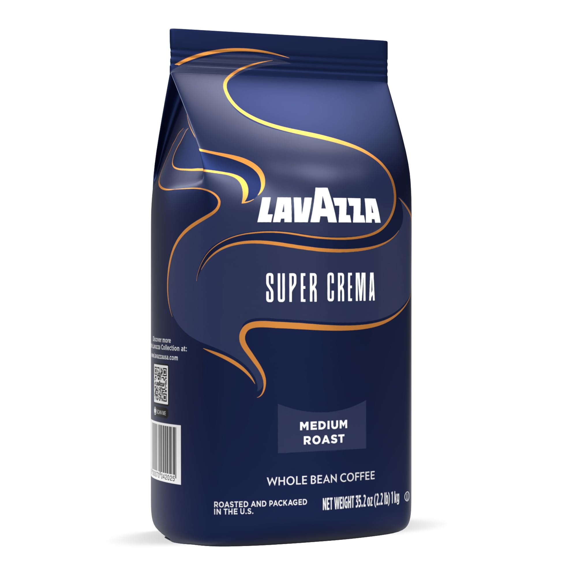 Lavazza Super Crema packaging label showcasing heritage since 1895.