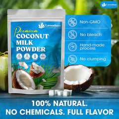 Lavendium coconut milk powder added to tea for smoother, fuller brew.