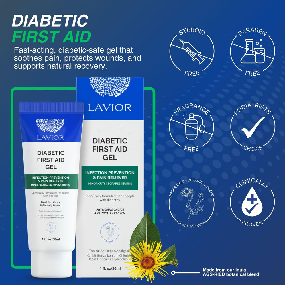 Lavior gel applied on skin to soothe pain and support healing.