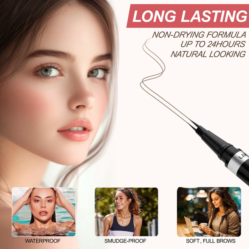 LAVONE included brow brush helps blend and soften edges.