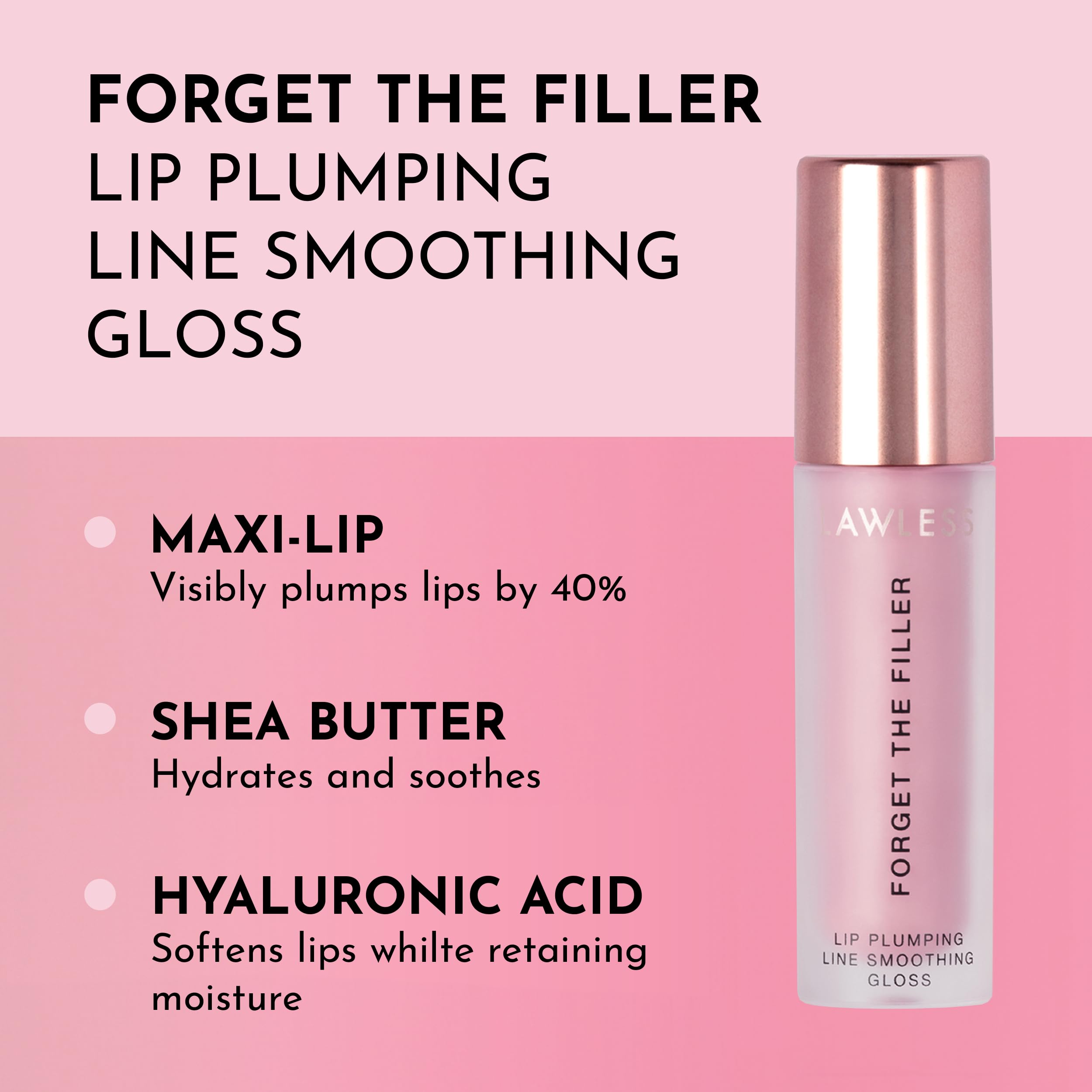 LAWLESS Forget The Filler gloss applicator closeup shows plush application