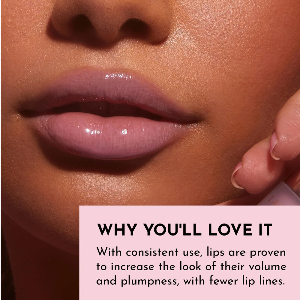 LAWLESS Forget The Filler gloss on lips for glassy shine and plump look