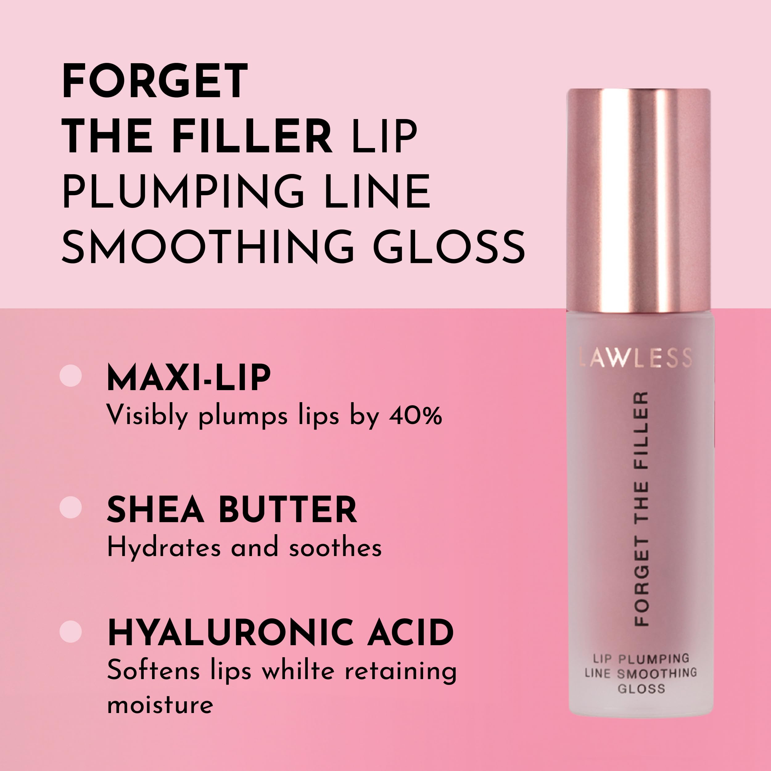 lawless forget the filler gloss velvet pink swatch highlights rich color