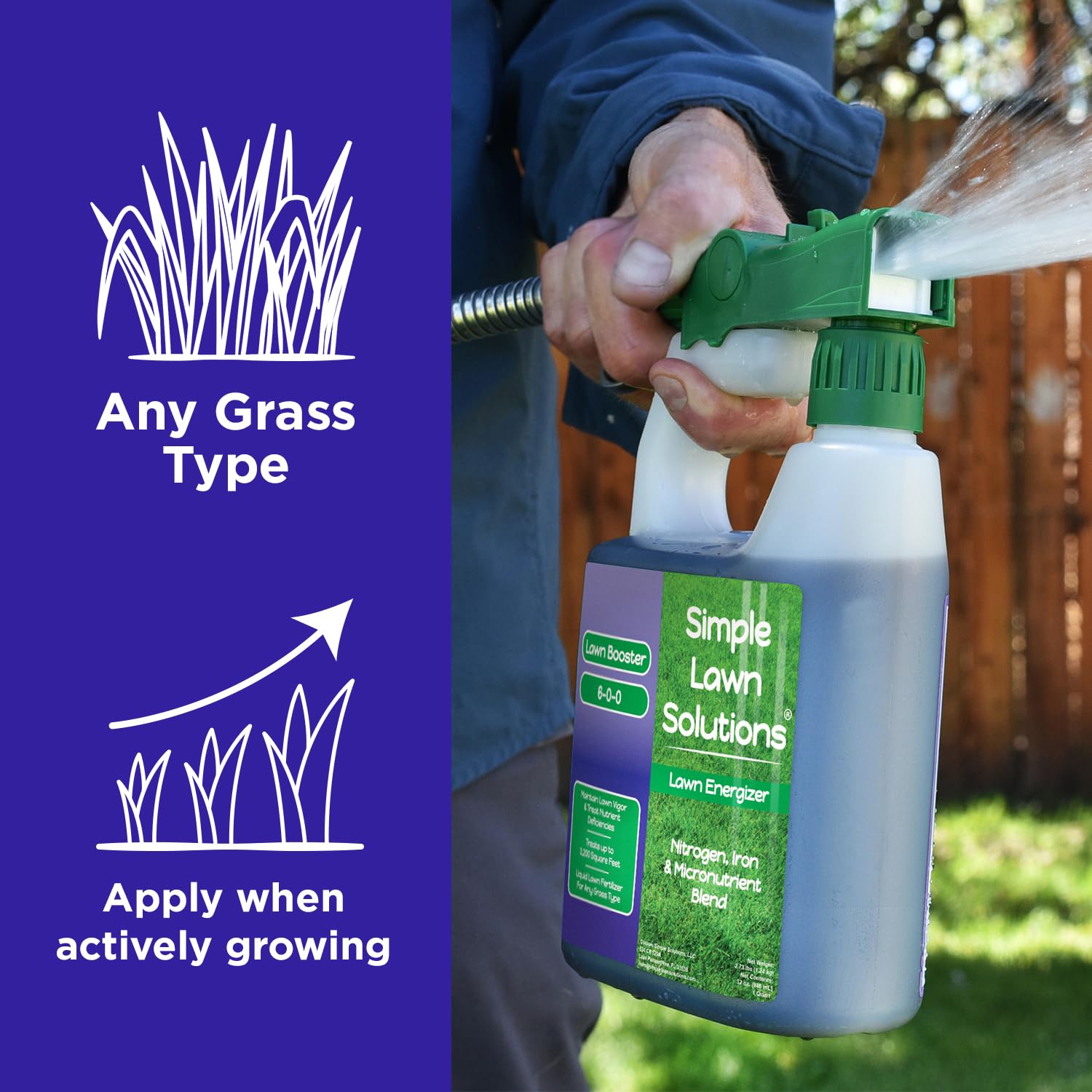 Lawn Energizer application demonstrates fast nutrient delivery to grass.