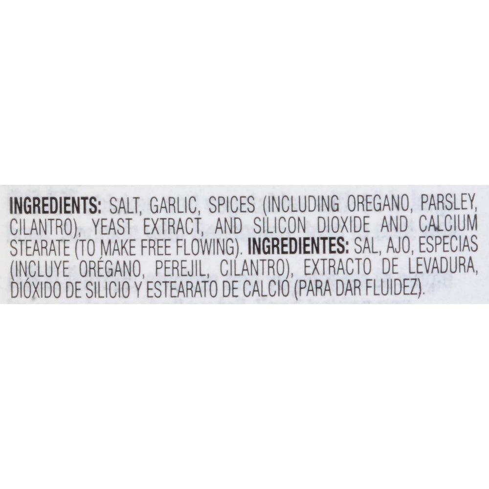 Closeup of Lawry's Casero Total Seasoning jar with no MSG added