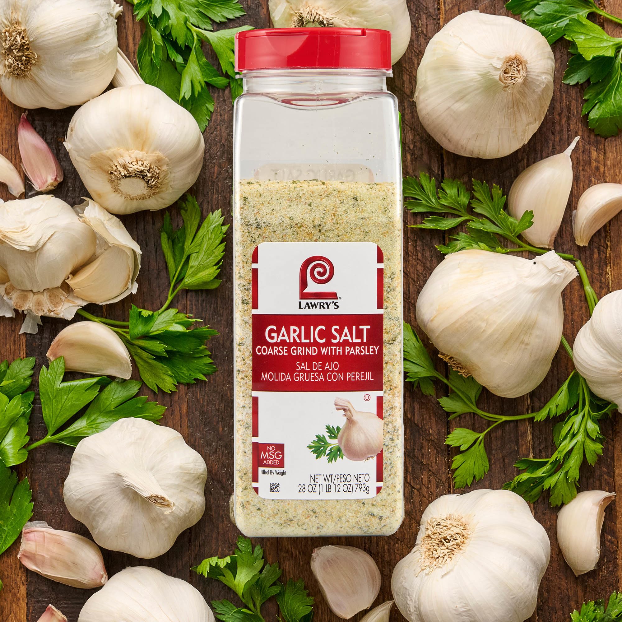 Lawry's garlic salt with parsley kitchen setup for quick seasoning