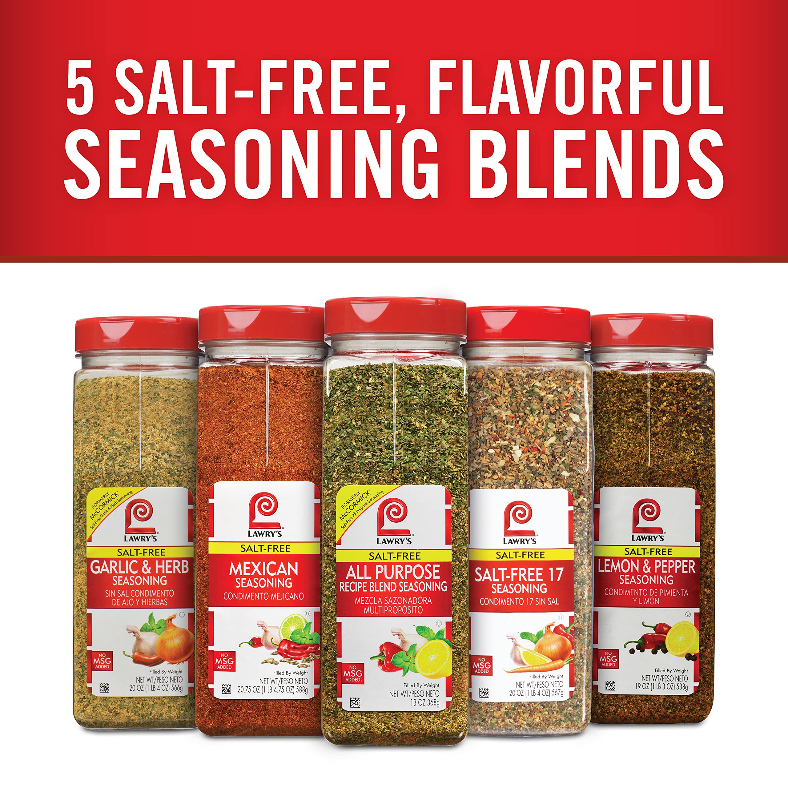 Dispense-top lid on Lawry's jar for precise, chef-friendly seasoning