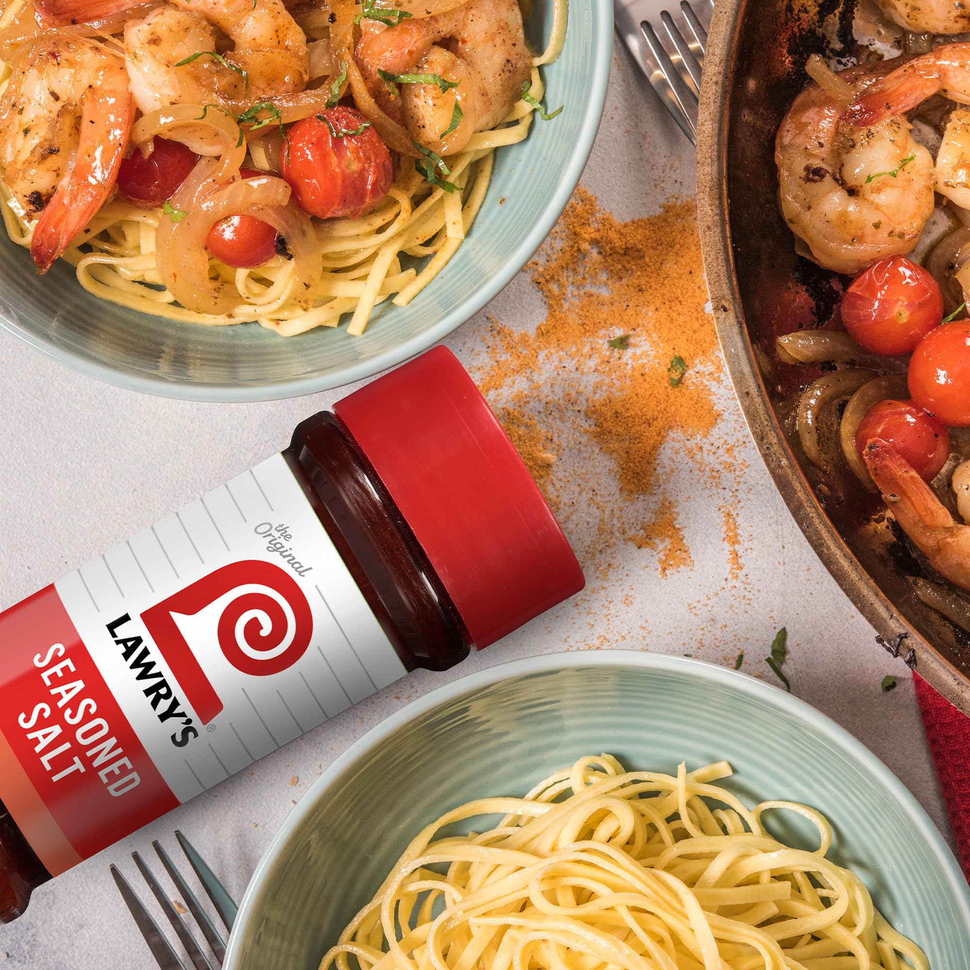 Bulk Lawry's Seasoned Salt jar on kitchen shelf
