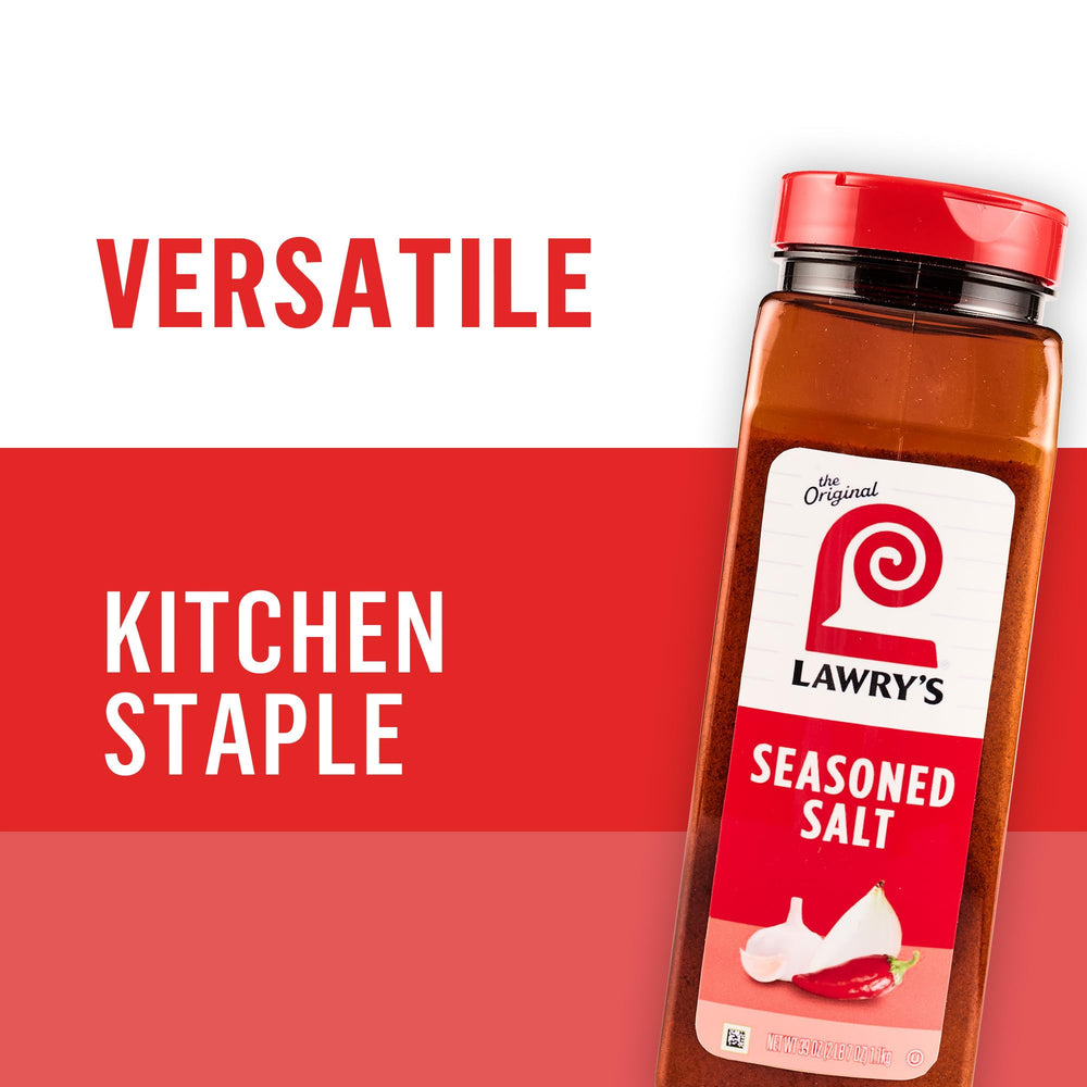 Lawry's Seasoned Salt sprinkled on vegetables for quick flavor.