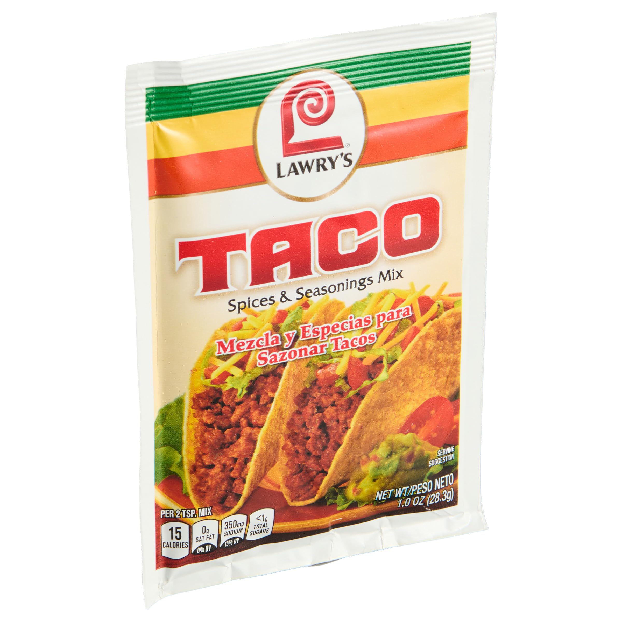 Lawry's taco spice pour closeup reveals paprika, cumin, oregano, and chili notes
