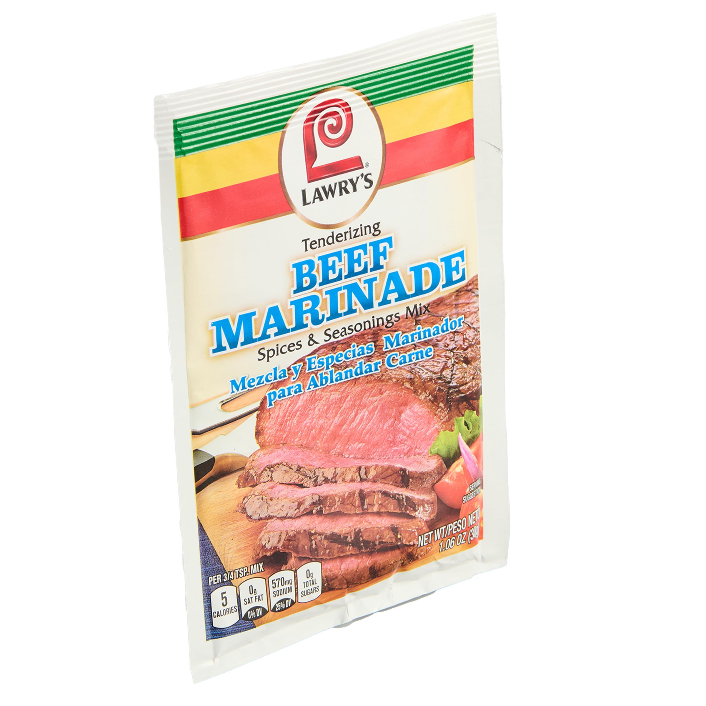 Lawry's Tenderizing Beef Marinade pack-12 indicates convenient seasoning for quick meals