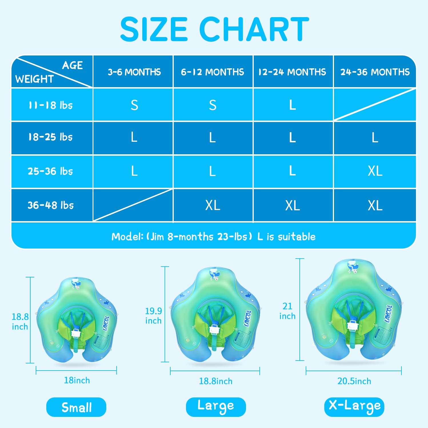 LAYCOL float supports backstroke and breaststroke for learning and fun.