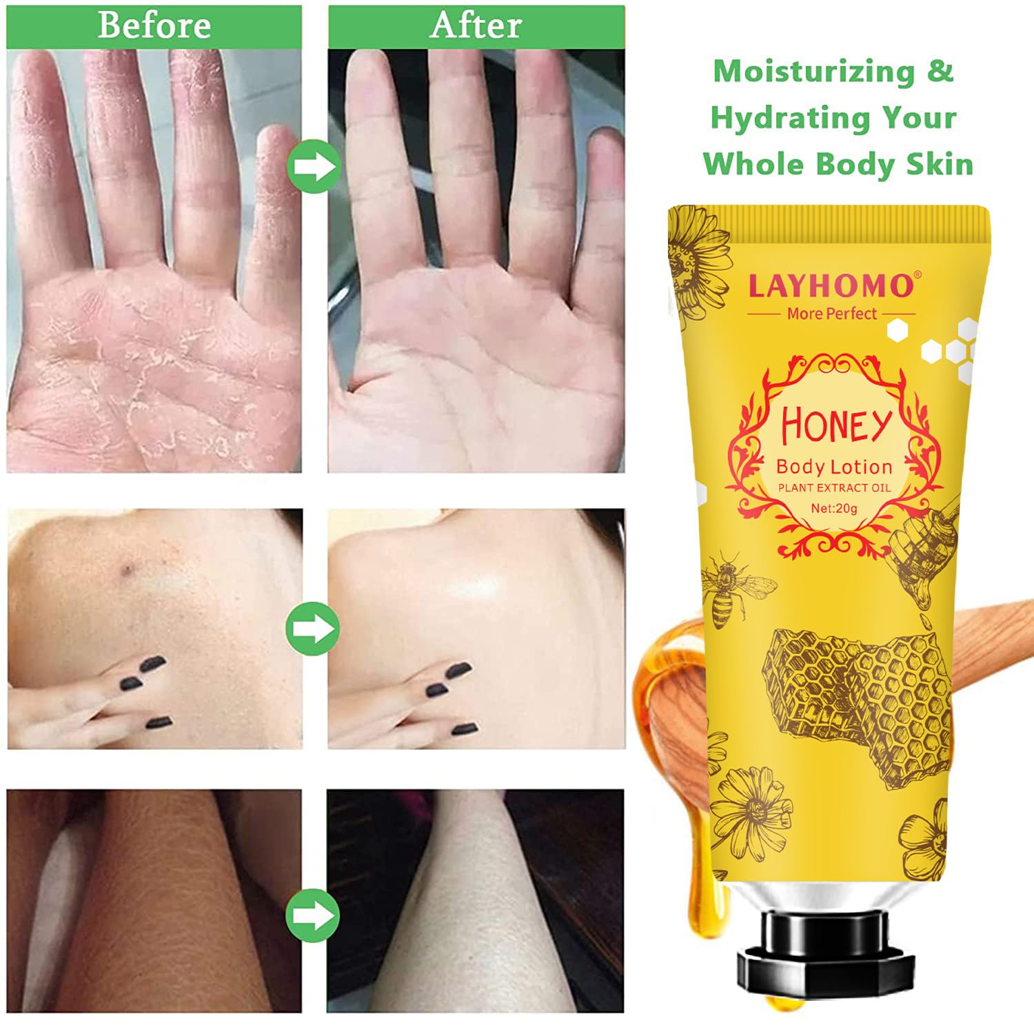 Layhomo aloe and almond oil hydration for all-day skin softness