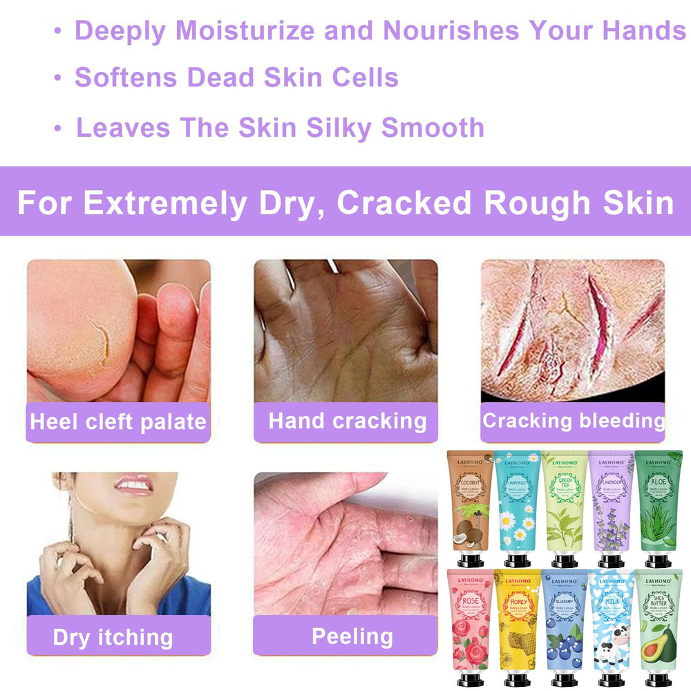 Layhomo dry-skin care usage shot showing quick absorption