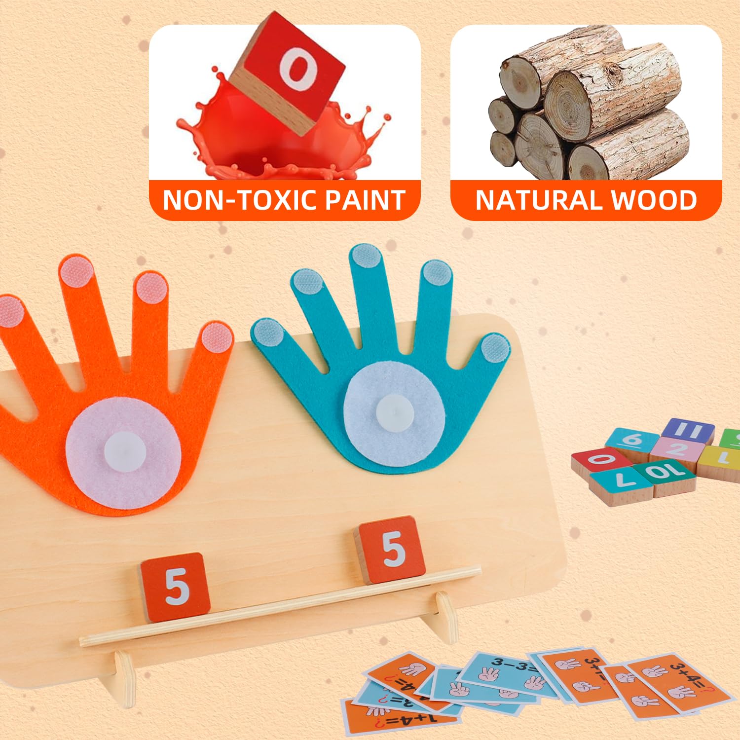 Laynertoys Wooden Manipulatives Holder keeps components organized for focused learning moments