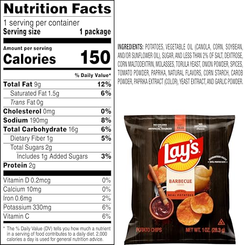 Lay's 40-pack box of barbecue chips showcases bulk convenience for gatherings.