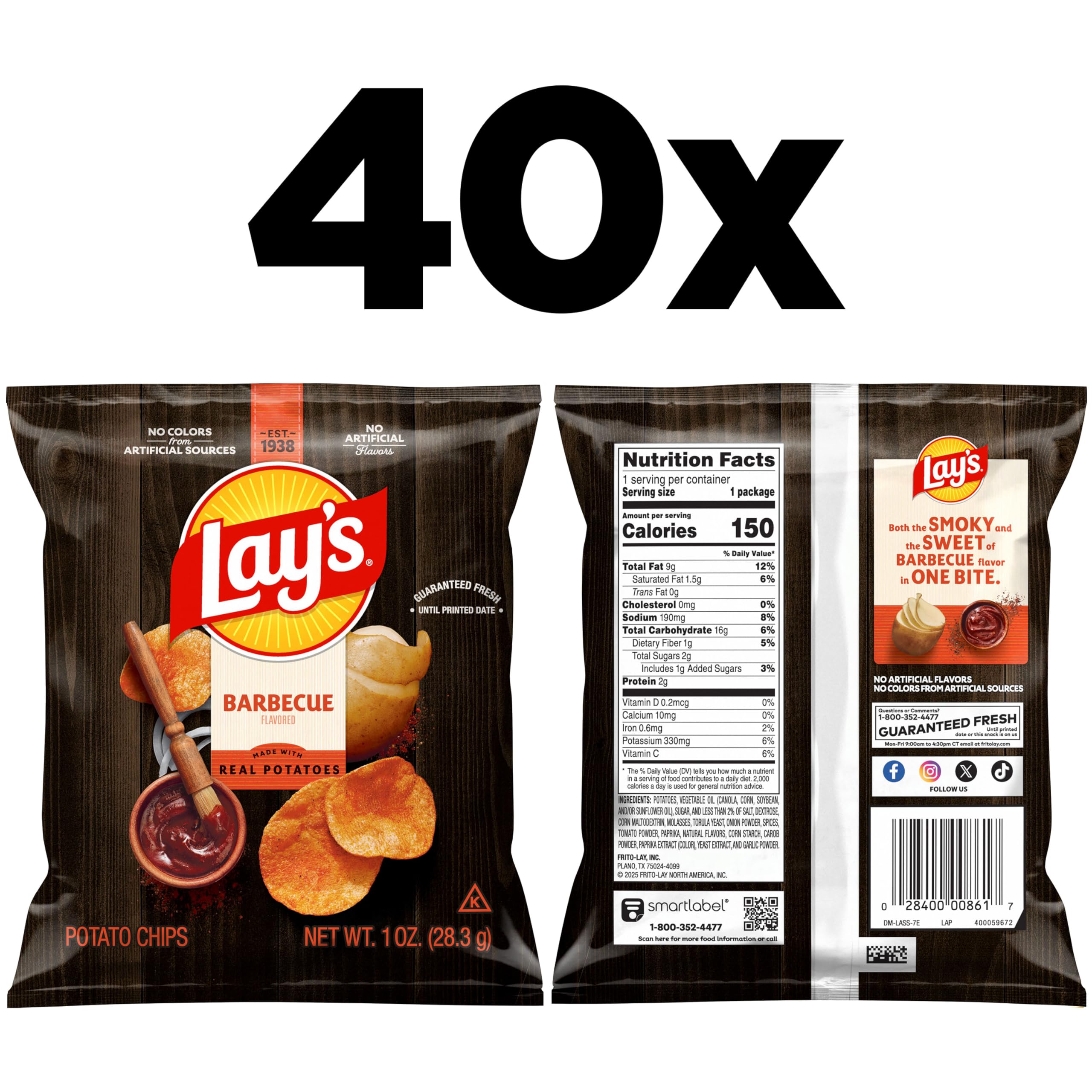 Lay's Barbecue Flavored Potato Chips crisp close-up highlighting texture and flavor.