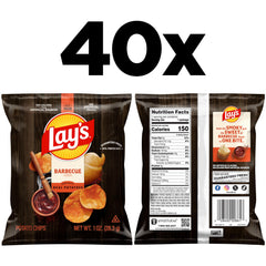 Lay's Barbecue Flavored Potato Chips crisp close-up highlighting texture and flavor.