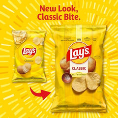 Lay's Classic Chips gluten-free badge signals snack option.
