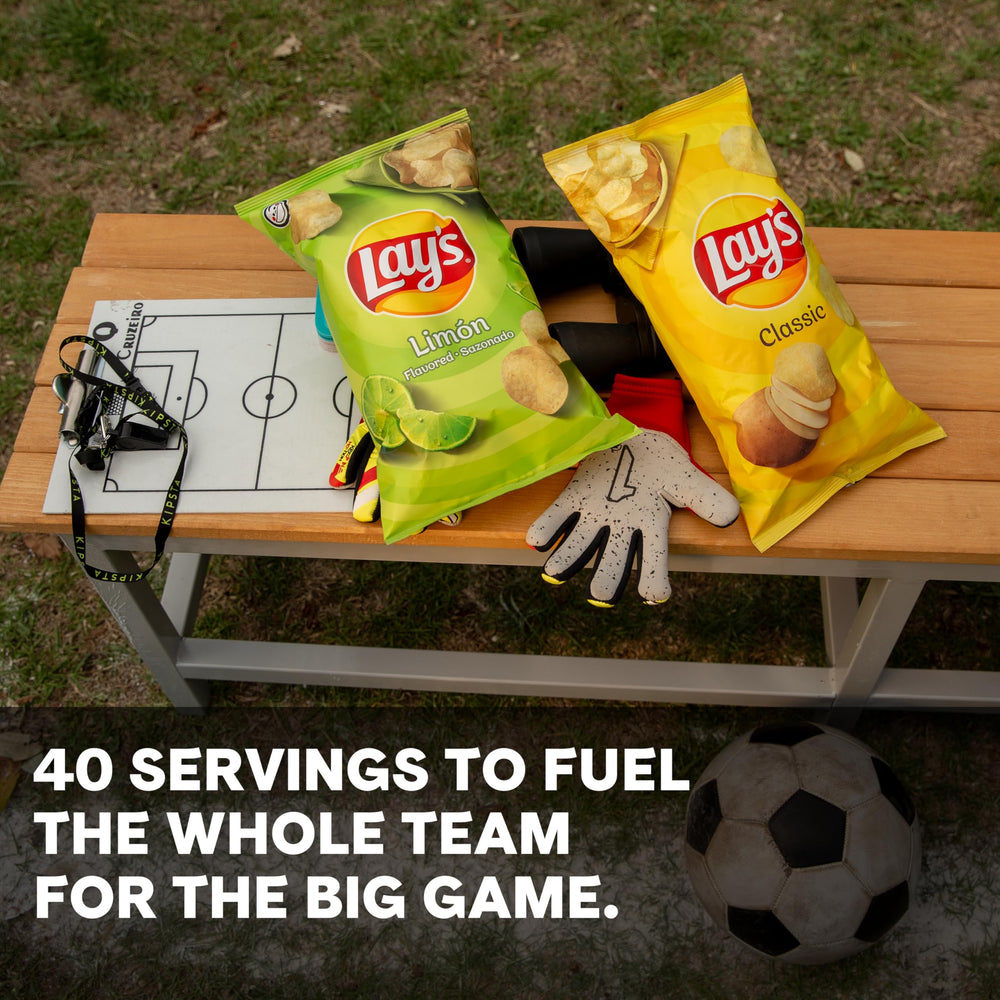 Lay's party snack table featuring assorted flavors for sharing.