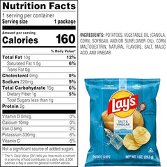 Lay's Salt & Vinegar 40-count package shown, great for sharing with friends.
