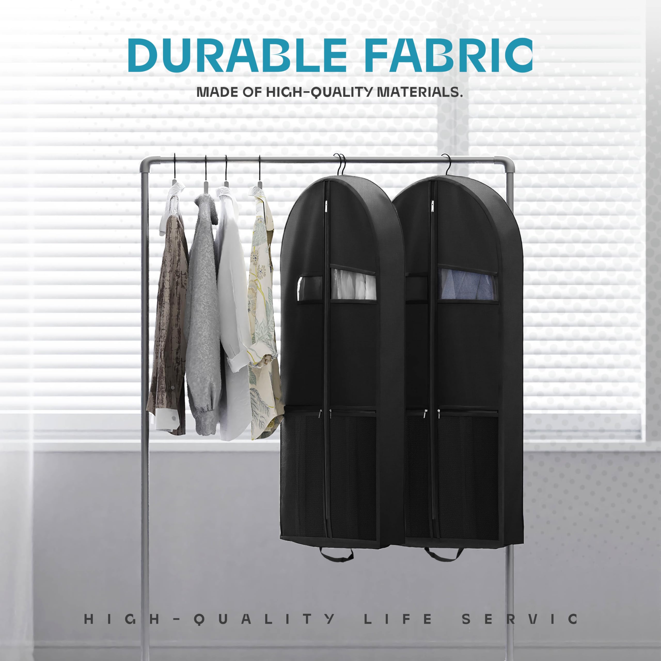 Lazebox 43-inch travel garment bag accessories pocket keeps belts and ties organized