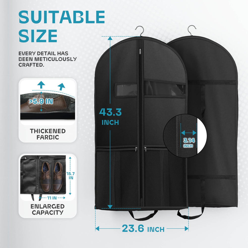 Lazebox 43-inch travel garment bag clear window for quick item identification
