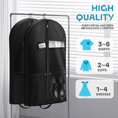 Lazebox 43-inch travel garment bag side pocket showing extra storage for accessories
