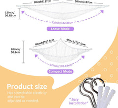 Lazebox hammock capacity demonstrates 72x50x50 inches of storage.