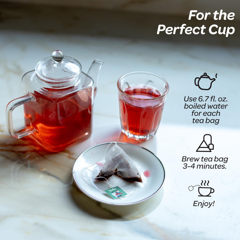 LAZIKA pyramid infuser bags ensure even extraction during your cup.