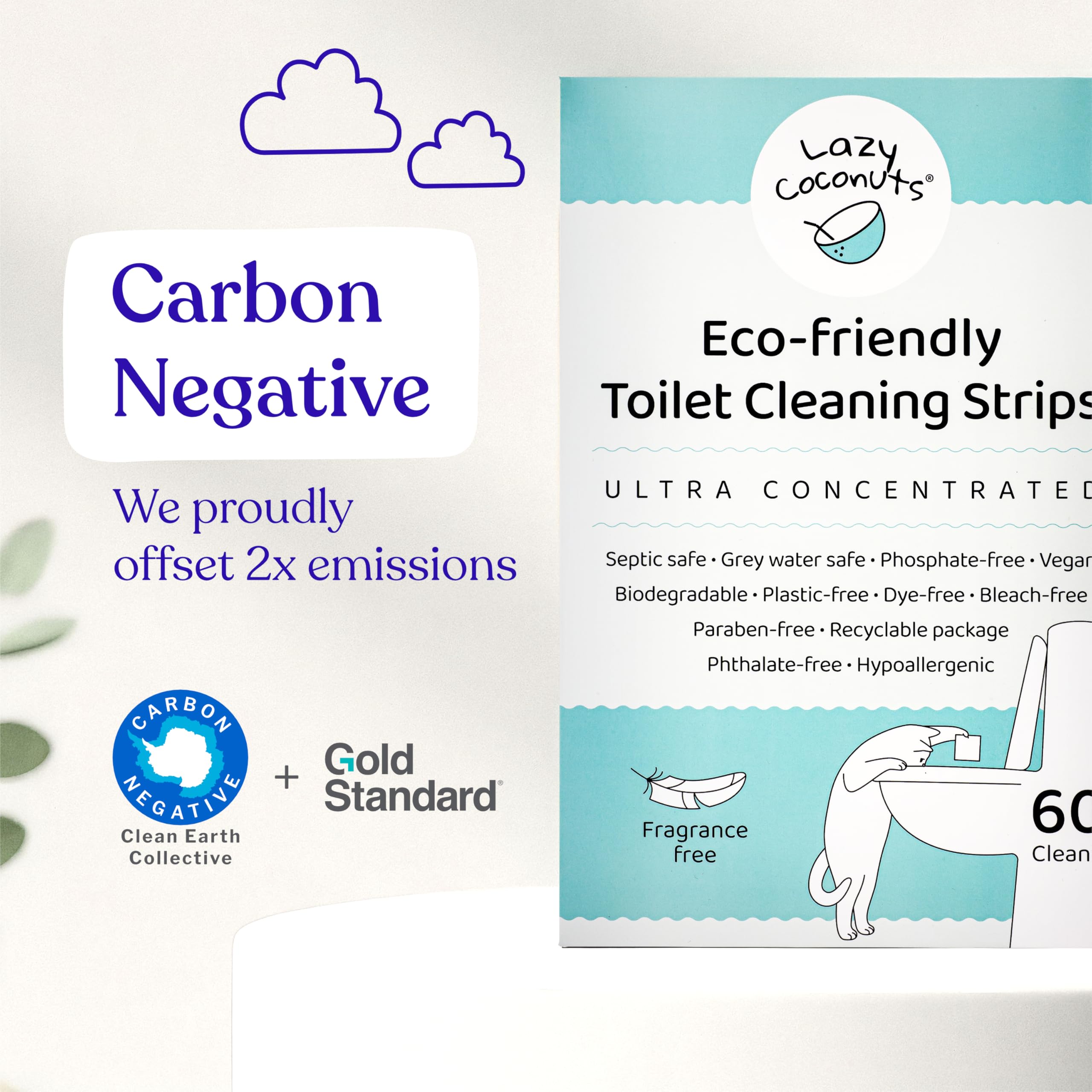  Lazy Coconuts strip tear-and-drop design enables quick, effortless cleaning.