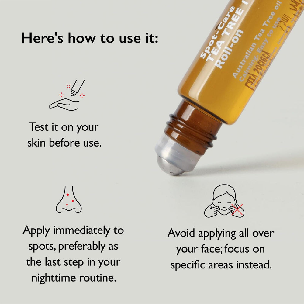 Targeted blemish reduction with Lazy Society tea tree oil roll-on
