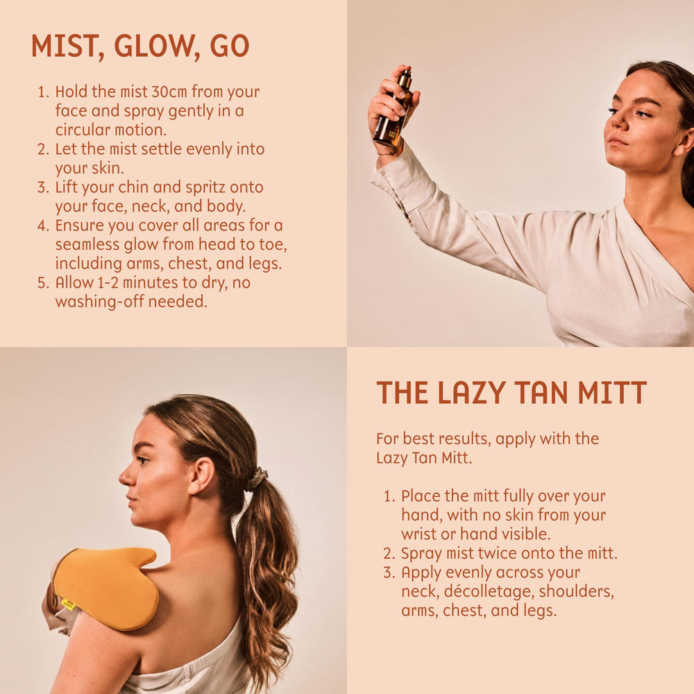 Lazy Tan Face Tan Mist drying quickly with a non-sticky feel