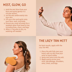 Lazy Tan Face Tan Mist drying quickly with a non-sticky feel