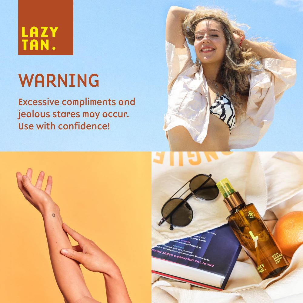 Lazy Tan Face Tan Mist stays waterproof during light activity