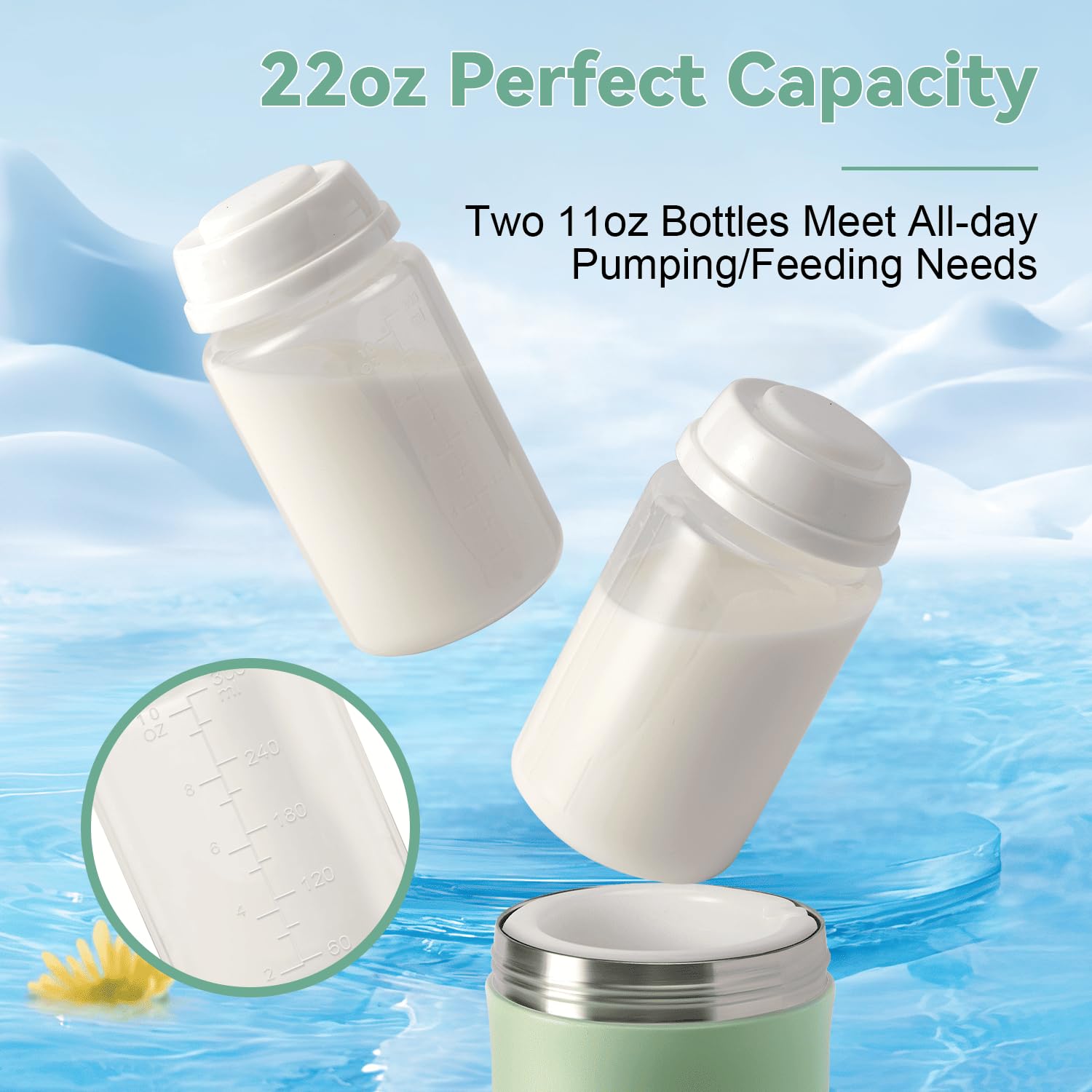 Lazyshine travel-friendly bottle keeps milk cool for hours while on-the-go