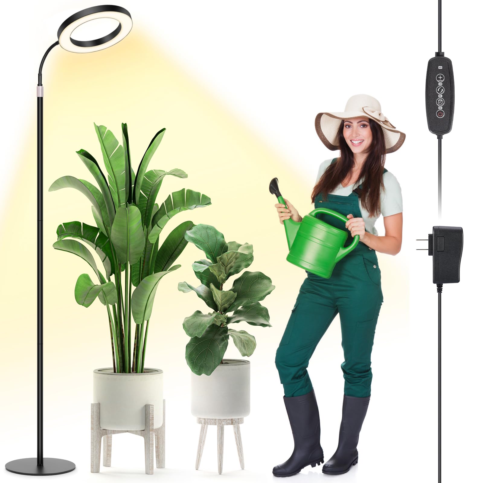 LBW Grow Light base-stand provides stable support for tall indoor plants