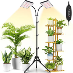 LBW grow light head front view showing dual-head design for indoor plants