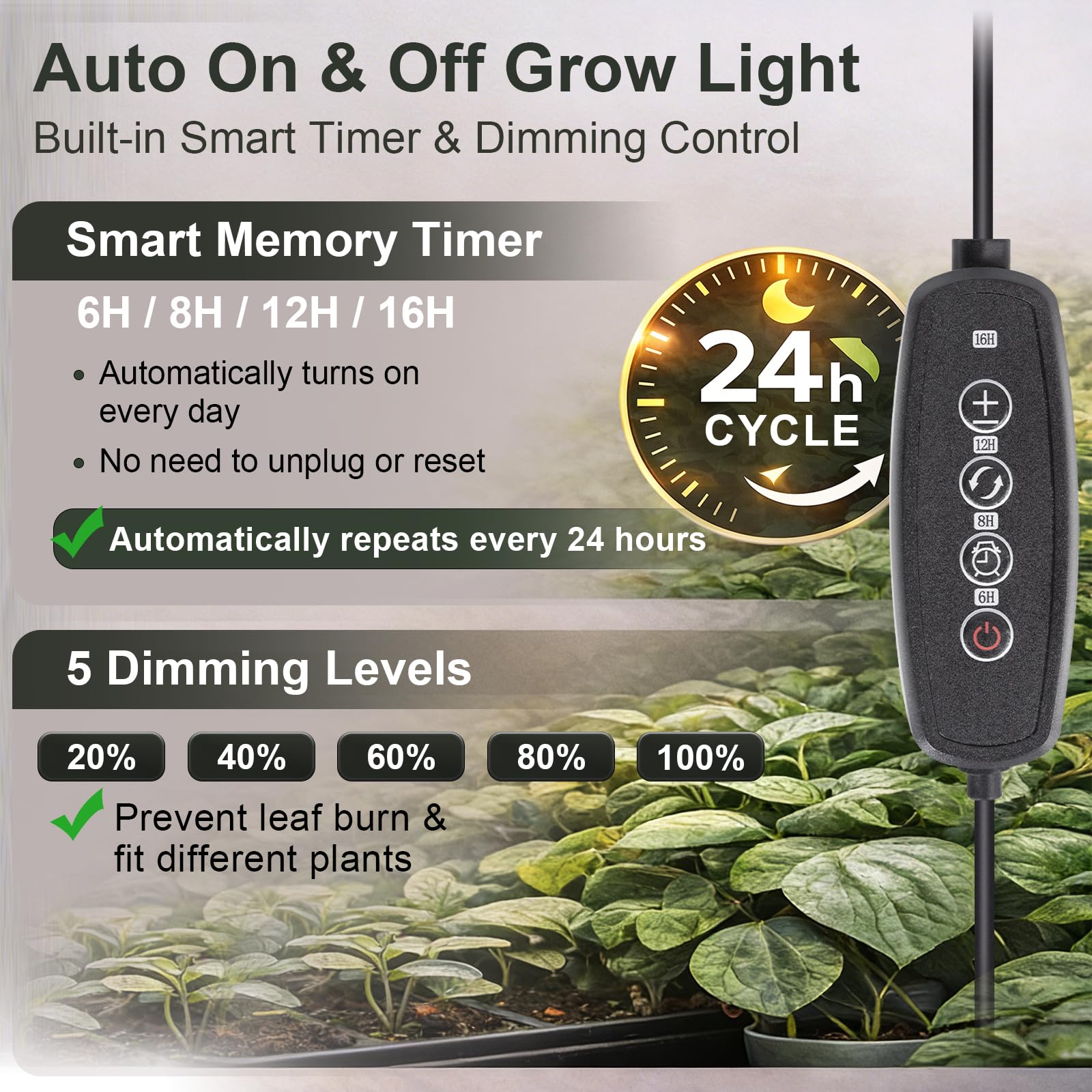 LBW Grow Light height-adjustment pole enables floor-to-ceiling positioning