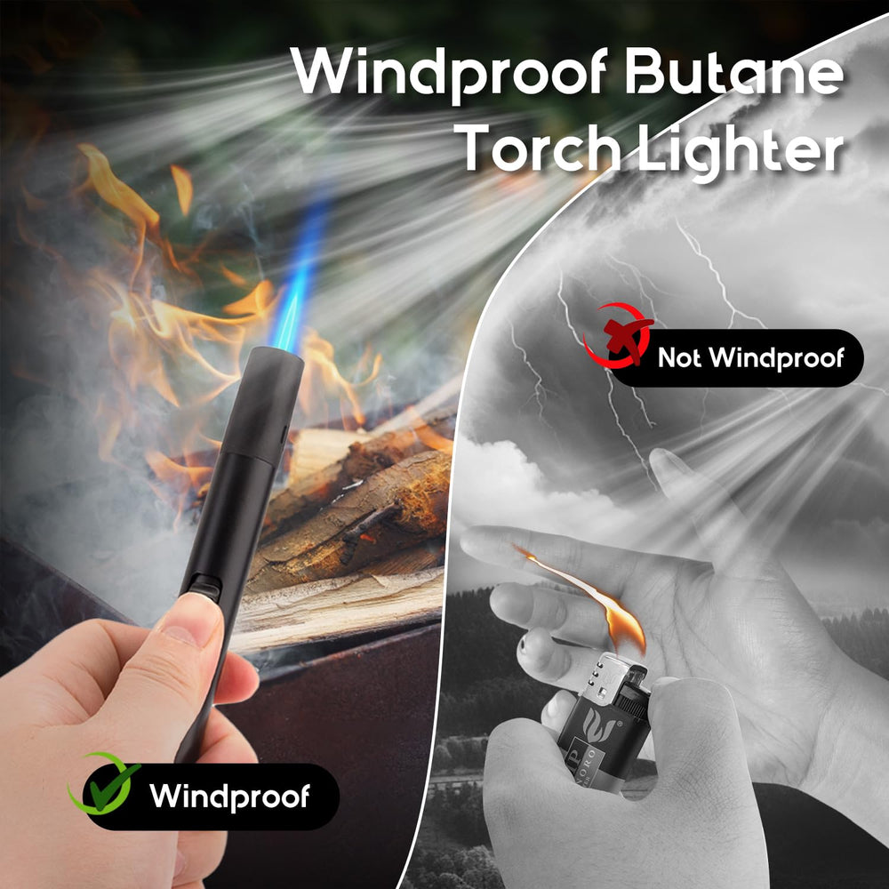 LcFun refillable butane torch lighter promotes sustainable use and reusability
