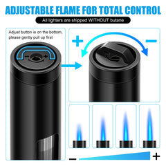 Refillable long-nozzle lighter for economical, repeated use.